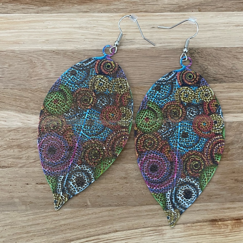 Bohemian leaf earrings